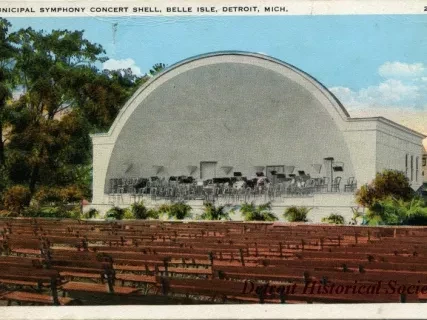 Postcard - Municipal Symphony Concert Shell, Belle Isle, Detroit, Mich.