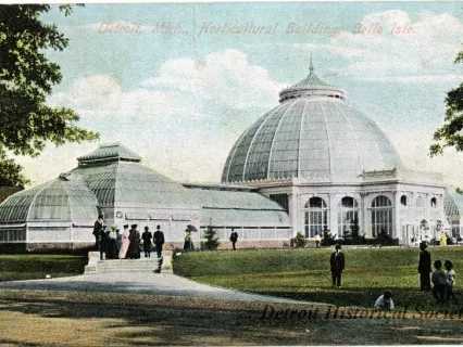 Postcard - Detroit, Mich. Horticultural Building, Belle Isle,