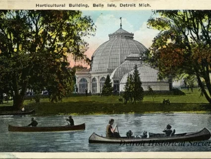 Postcard - Horticultural Building, Belle Isle, Detroit, Mich.