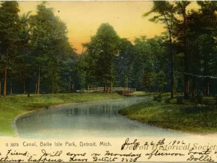 Postcard - Canal, Belle Isle Park, Detroit, Mich.
