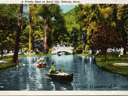 Postcard - A Pretty Spot at Belle Isle, Detroit, Mich.