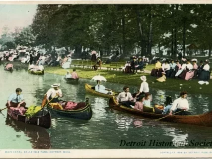 Postcard - Main Canal, Belle Isle Park, Detroit, Mich.