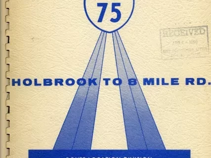 Report - Engineering Report 1600
Supplement A, Interstate 75,
Holbrook to 8 Mile Road