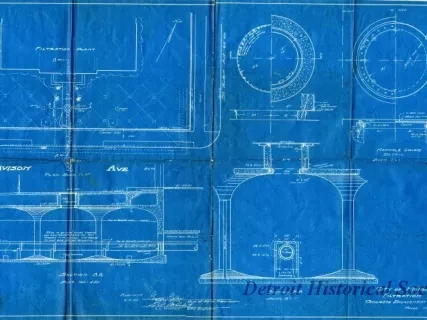 Blueprint - City of Highland Park Filtration Plant
Concrete Encasement for 16" C. I. Drain