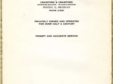 Title, Abstract - Abstract of Title,
Lot 764, Leinbach-Humphrey's Woodward Avenue Subdivision