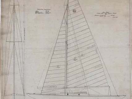 Drawing, Technical - Sail Plan 
Interlake One Design Class