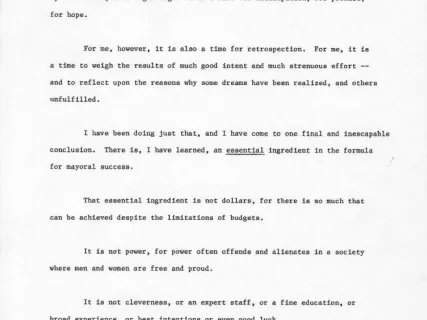 Speech - Inaugural Speech, Jan. 2, 1974 (Draft)