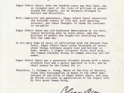 Proclamation - Proclamation: Edgar A. Guest