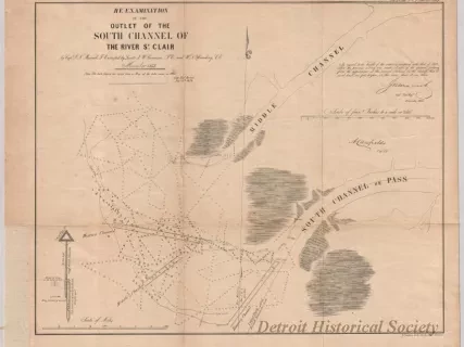 Chart, Navigational - Re-Examination of the Outlet of the South Channel of the St. Clair River