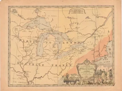 Map - Carte, Partie Occidentale de la Nouvelle France ou Canada