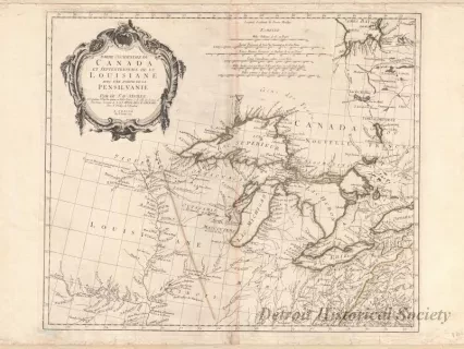 Map - Partie Occidentale du Canada 
et Septentrionole de la Louisiane 
avec une Partie de la Pensilvanie