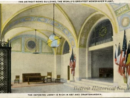Postcard - The Detroit News Building, The World's Greatest Newspaper Plant.
