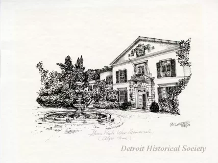 Drawing - "Grosse Pointe War Memorial"
