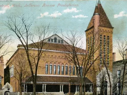 Postcard - Detroit, Mich., Jefferson Avenue Presbyterian.