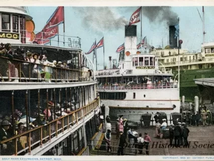 Postcard - Daily River Excursions, Detroit, Mich.
