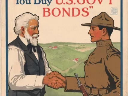 Poster - Good Bye, Dad, I'm Off To Fight For Old Glory,
You Buy U.S. Gov't Bonds, Third Liberty Loan