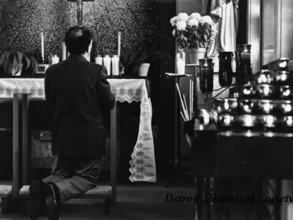 Print, Photographic - Albanian man at the altar