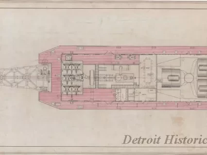 Drawing, Technical - Arrangement - Main Deck, 20" Hydraulic Dredge