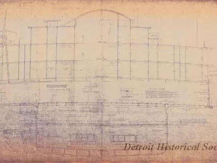 Blueprint - Midship Section,
Detroit & Buffalo [SS Greater Detroit and SS Greater Buffalo]