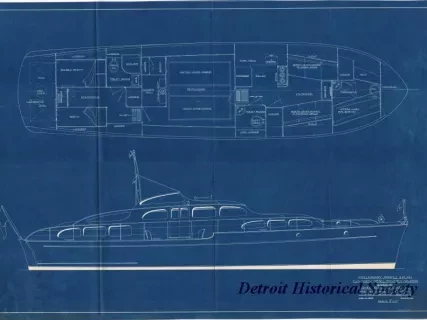 Blueprint - Preliminary Profile & Plan, Twinscrew Diesel Powered Cruiser