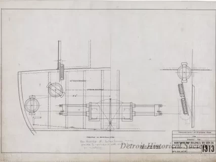 Drawing, Technical - Arrangement of Steering Gear for Harbor Tug
(Hull No. 64)