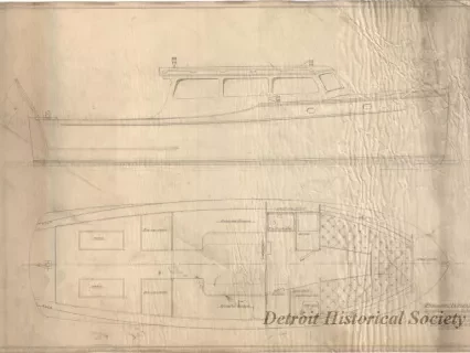 Drawing, Technical - Preliminary Profile & Plan,
Twin Screw Utility Cruiser