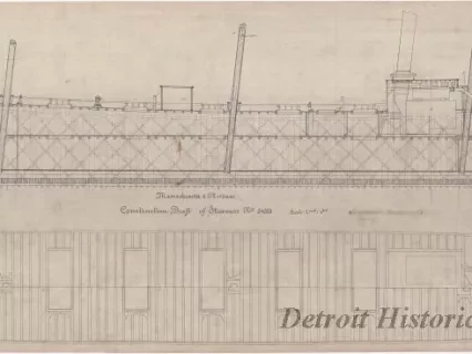 Drawing, Technical - Massachusetts & Merrimac,
Construction Draft of Steamers No. 54/55
