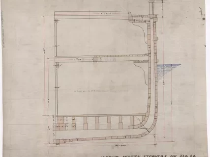 Drawing, Technical - Midship Section, Steamers No. 54 & 55