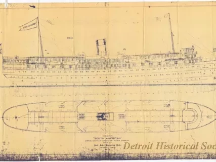 Blueprint - Steamer, South American,
Chicago, Duluth & Georgian Bay Transit Company