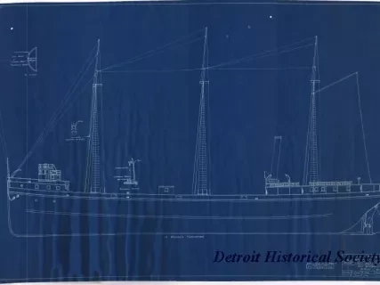 Blueprint - Str. Massachusetts,
Built 1881 By Detroit Dry Dock Company