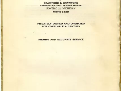 Title, Abstract - Abstract of Title,
Lot 763, Leinbach-Humphrey's Woodward Avenue Subdivision