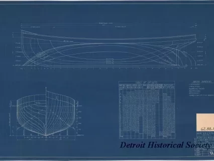 Blueprint - 40 Foot Steel Work Launch,
Lines and Offsets