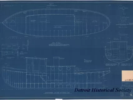 Blueprint - 40 Foot Steel Work Launch,
Structural Plan