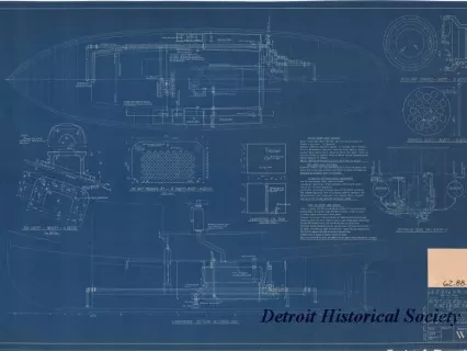 Blueprint - 40 Foot Steel Work Launch,
Piping & Wiring Plans
