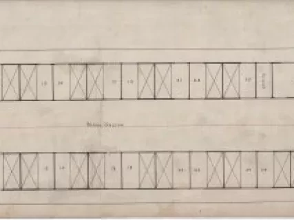 Drawing, Technical - Plan of Spar Deck, F.&P.M. Steamers,
Showing Additional Capacity Due to 36 Feet 8 Inch Increased Length