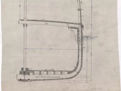 Drawing, Technical - Section of the F&PM R.R. Steamers