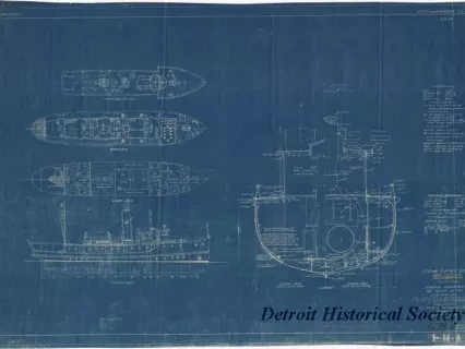 Blueprint - Steam Survey Boat, Gen. C. B. Sears