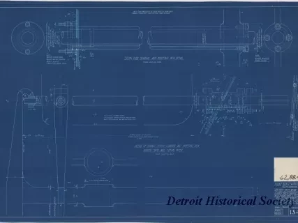 Blueprint - 40 Foot Steel Work Launch, 
Rudder Stock-Carrier-Stuffing Box-Rudder Shoe & Stern Post
for U. S. Lake Survey Office, Detroit, Michigan