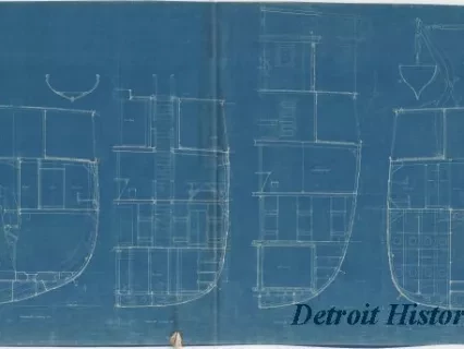 Blueprint - U. S. Coast & Geodetic Survey Steamer, Surveyor; 
Type Sections