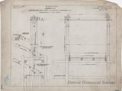 Drawing, Technical - 3/4" Wharf Drop Proposed for 
Providence, Fall River and Newport Steamboat Co.,
Narragansett Pier Dock