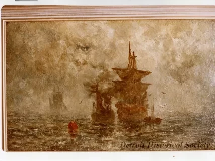 Print, Photographic - Photo of Robert Hopkin Painting '4 Ships in Fog'