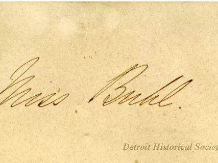 Card, Calling - Miss Buhl