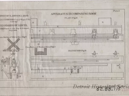 Drawing, Technical - Survey of N. and N.W. Lakes, 
Standards of Length