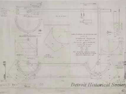 Drawing, Technical - Survey of Northern and Northwestern Lakes,
Design of Intersection Protractor