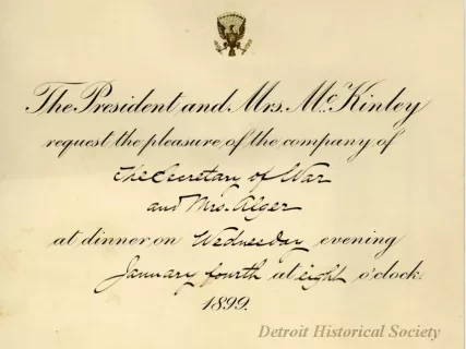Invitation - Invitation from President and Mrs. McKinley