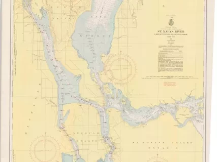Chart, Navigational - St. Mary's River,
Lake Munuscong to Sault Ste. Marie