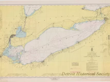 Chart, Navigational - Lake Erie,
Including the Waterways to Lakes Ontario and Huron