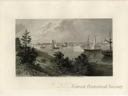 Print - The City of Detroit (From Canada Shore.)
