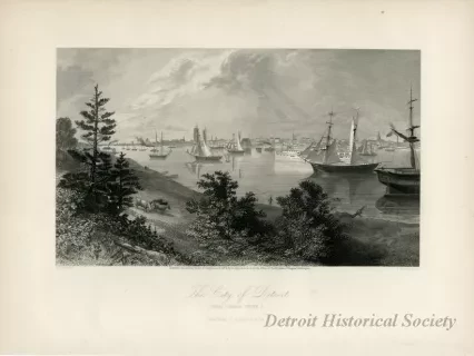 Print - The City of Detroit (From Canada Shore.)