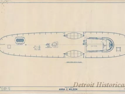 Blueprint - Anna C. Wilson, Shelter Deck Plan